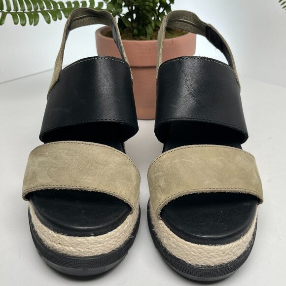 SOREL Joanie II Slingback Wedge Sandals Size 9 Leather Suede Platform - Picture 3 of 12